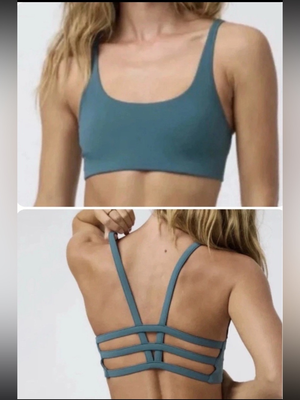 Vuori Women’s Yosemite Longline Sports Bra Green Size Large  Gym Workout VW1192
